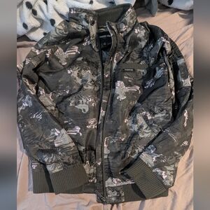 Kids Black and Gray Camouflage Jacket